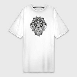 Женская футболка-платье Расписной лев