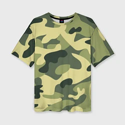 Женская футболка оверсайз Камуфляж: зеленый/хаки