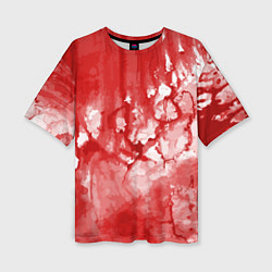 Женская футболка оверсайз Кровь акварельная на Хеллоуин