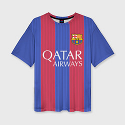 Женская футболка оверсайз FCB Messi: Qatar Airways