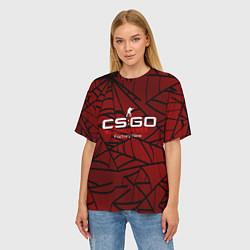 Футболка оверсайз женская Cs:go - Crimson Web Style Factory New Кровавая пау, цвет: 3D-принт — фото 2