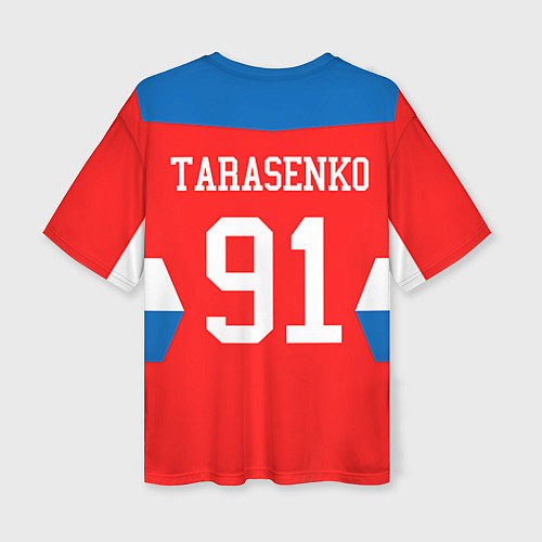 Женская футболка оверсайз Сборная РФ: #91 TARASENKO / 3D-принт – фото 2