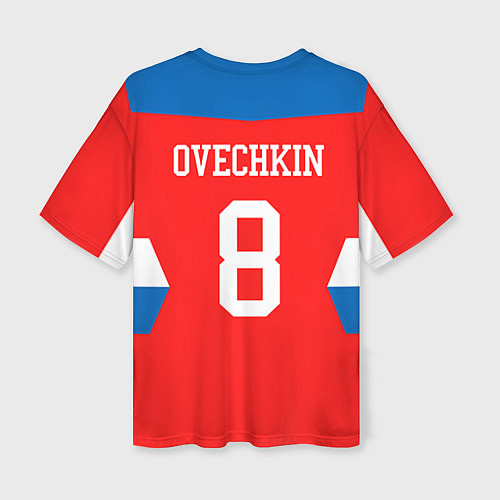 Женская футболка оверсайз Сборная РФ: #8 OVECHKIN / 3D-принт – фото 2