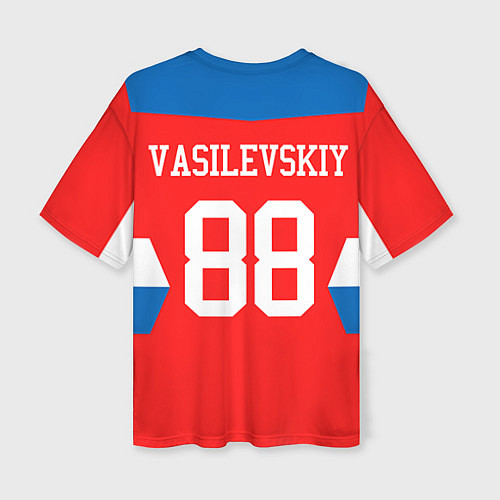 Женская футболка оверсайз Сборная РФ: #88 VASILEVSKIY / 3D-принт – фото 2