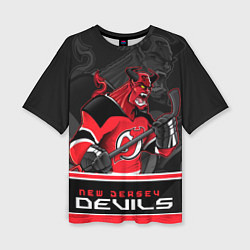 Футболка оверсайз женская New Jersey Devils, цвет: 3D-принт