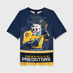 Футболка оверсайз женская Nashville Predators, цвет: 3D-принт