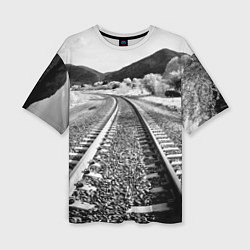 Женская футболка оверсайз Железная дорога