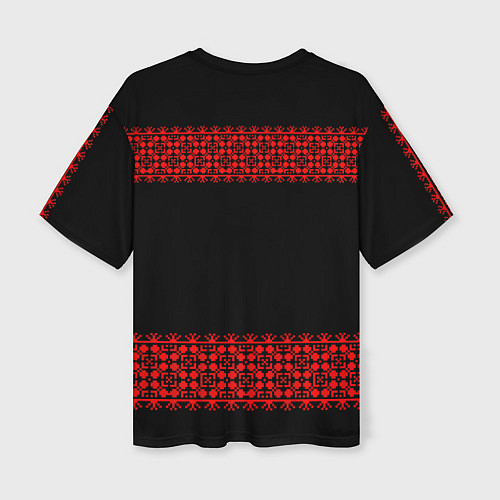 Женская футболка оверсайз Славянский орнамент (на чёрном) / 3D-принт – фото 2