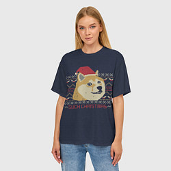 Футболка оверсайз женская Doge Such Christmas, цвет: 3D-принт — фото 2