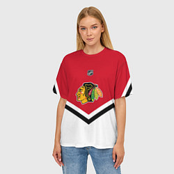 Футболка оверсайз женская NHL: Chicago Blackhawks, цвет: 3D-принт — фото 2