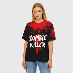 Футболка оверсайз женская Zombie Killer, цвет: 3D-принт — фото 2