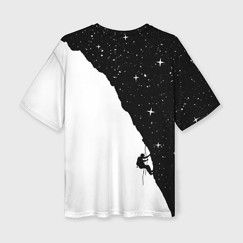 Женская футболка оверсайз Ночной скалолаз / 3D-принт – фото 2