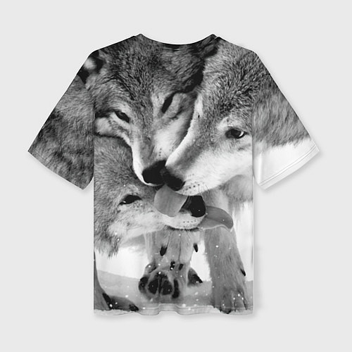 Женская футболка оверсайз Волчья семья / 3D-принт – фото 2