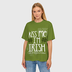 Футболка оверсайз женская Kiss me - Im Irish, цвет: 3D-принт — фото 2