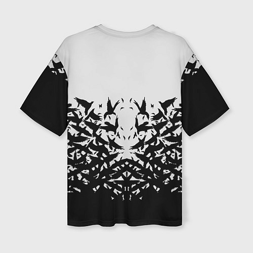 Женская футболка оверсайз Птичий вихрь / 3D-принт – фото 2