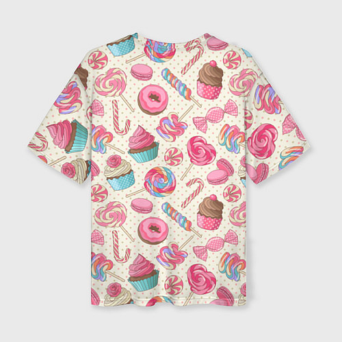 Женская футболка оверсайз Радости для сладости / 3D-принт – фото 2