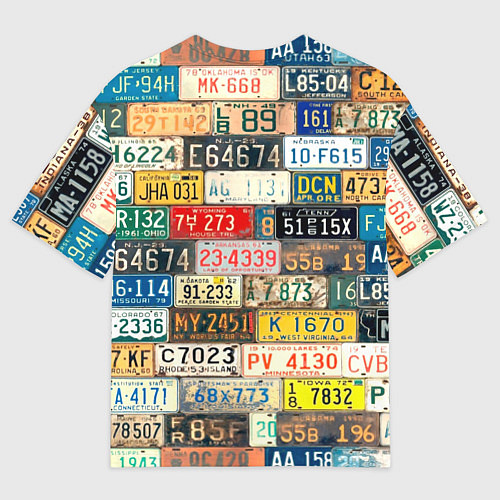 Женская футболка оверсайз Автомобильные номера мира / 3D-принт – фото 2