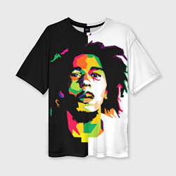 Футболка оверсайз женская Bob Marley: Colors, цвет: 3D-принт