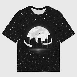 Футболка оверсайз женская Лунные объятия, цвет: 3D-принт