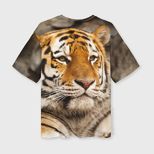 Женская футболка оверсайз Мудрый тигр / 3D-принт – фото 2