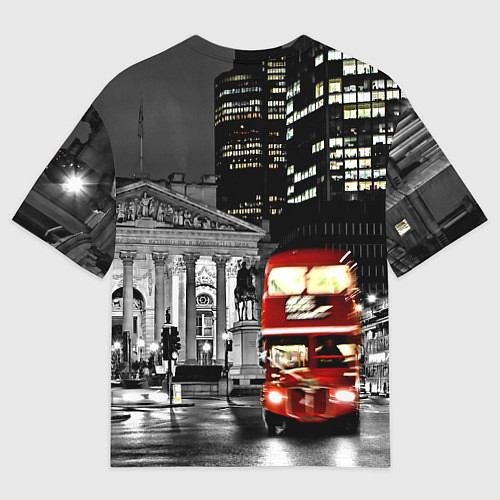 Женская футболка оверсайз Лондон - ночной автобус / 3D-принт – фото 2