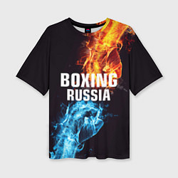 Женская футболка оверсайз Boxing Russia