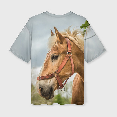 Женская футболка оверсайз Игривая лошадка / 3D-принт – фото 2