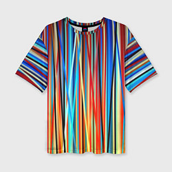 Женская футболка оверсайз Colored stripes