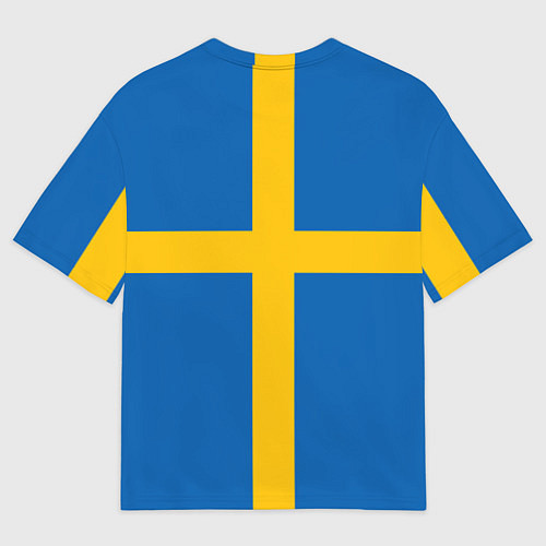 Женская футболка оверсайз Флаг Швеции / 3D-принт – фото 2