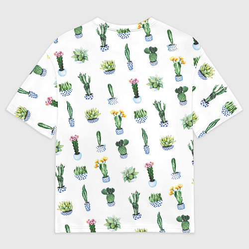 Женская футболка оверсайз Кактусы / 3D-принт – фото 2