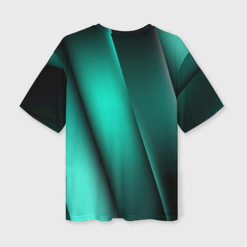 Женская футболка оверсайз Emerald lines / 3D-принт – фото 2