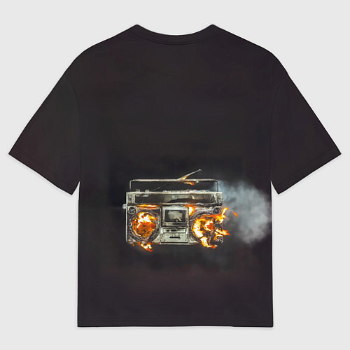 Женская футболка оверсайз Green Day магнитофон в огне / 3D-принт – фото 2