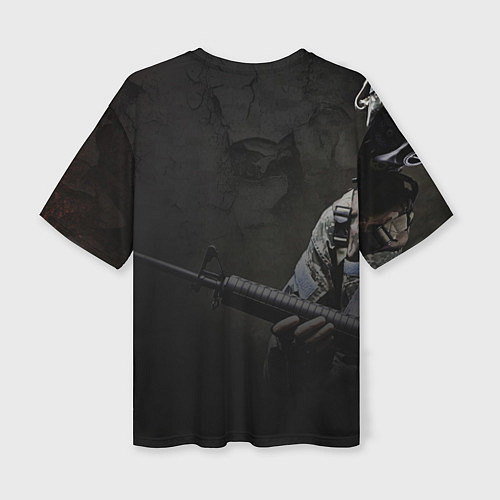 Женская футболка оверсайз CS:GO SWAT / 3D-принт – фото 2