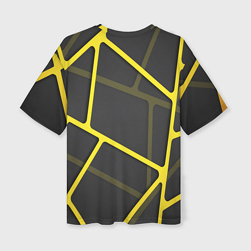 Женская футболка оверсайз Желтая сетка / 3D-принт – фото 2
