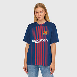 Футболка оверсайз женская Barcelona FC: Neymar Home 17/18, цвет: 3D-принт — фото 2