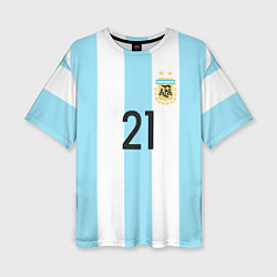 Женская футболка оверсайз Сборная Аргентины: Диабола ЧМ-2018