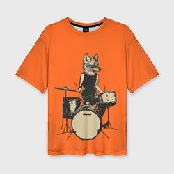 Женская футболка оверсайз Drums Fox