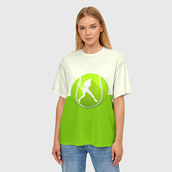 Футболка оверсайз женская Символ теннисиста, цвет: 3D-принт — фото 2