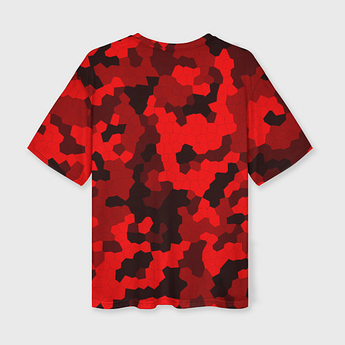 Женская футболка оверсайз PUBG: Red Mozaic / 3D-принт – фото 2