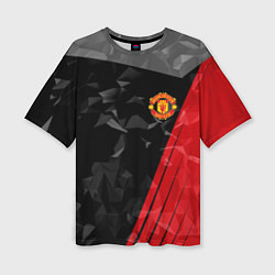 Футболка оверсайз женская FC Manchester United: Abstract, цвет: 3D-принт