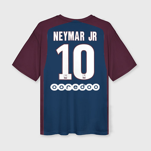 Женская футболка оверсайз FC PSG: Neymar Home 17/18 / 3D-принт – фото 2