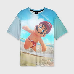 Женская футболка оверсайз Super Mario Summer Odyssey