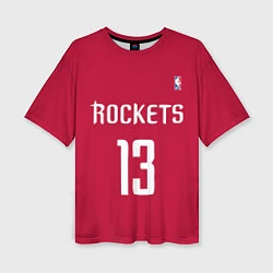 Женская футболка оверсайз Rockets: Houston 13