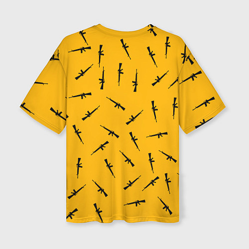 Женская футболка оверсайз PUBG: Yellow Weapon / 3D-принт – фото 2