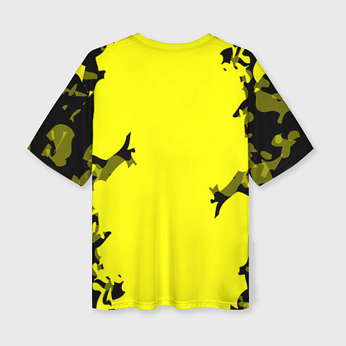 Женская футболка оверсайз FC Borussia Dortmund: Yellow & Black / 3D-принт – фото 2