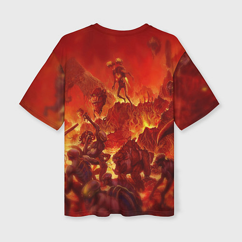 Женская футболка оверсайз DOOM: Hellfire / 3D-принт – фото 2