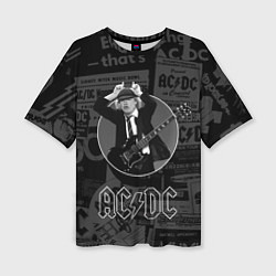 Женская футболка оверсайз AC/DC: Black Devil