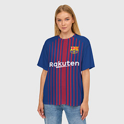 Футболка оверсайз женская FC Barcelona: Iniesta 17/18, цвет: 3D-принт — фото 2