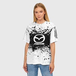 Футболка оверсайз женская Mazda: Black Spray, цвет: 3D-принт — фото 2