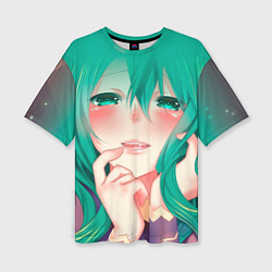 Женская футболка оверсайз Miku Ahegao